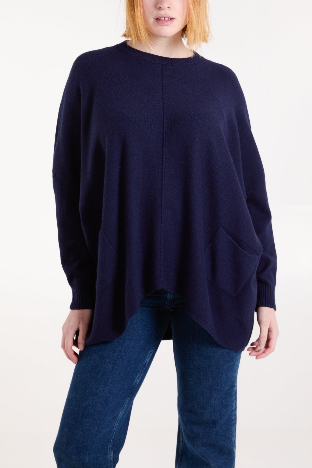 Round Neck Pocket Jumper