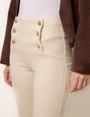 Triple Button Front Jeans