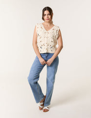 Crochet Button Vest