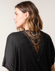 Curve Floral Crochet Back Top