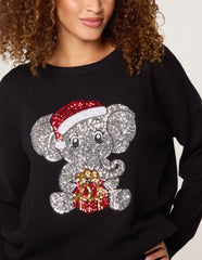 Christmas Sequin Elephant Jumper