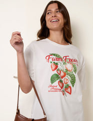 Strawberry Graphic Print Crew-Neck T-shirt