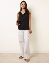 Sleeveless Cowl Neck Viscose Jersey Top