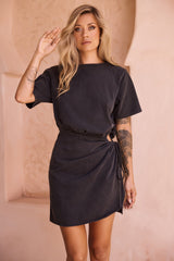 City Sunlight Mini Dress - Washed Black