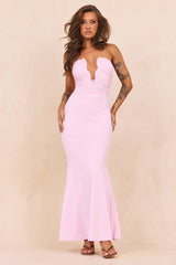 Flirty Whispers Slinky Jersey Maxi Dress - Blush