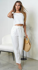 Neutral Code Linen Blend Set - White