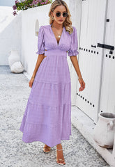 Rhea Tiered Cutout Maxi Dress - Lilac