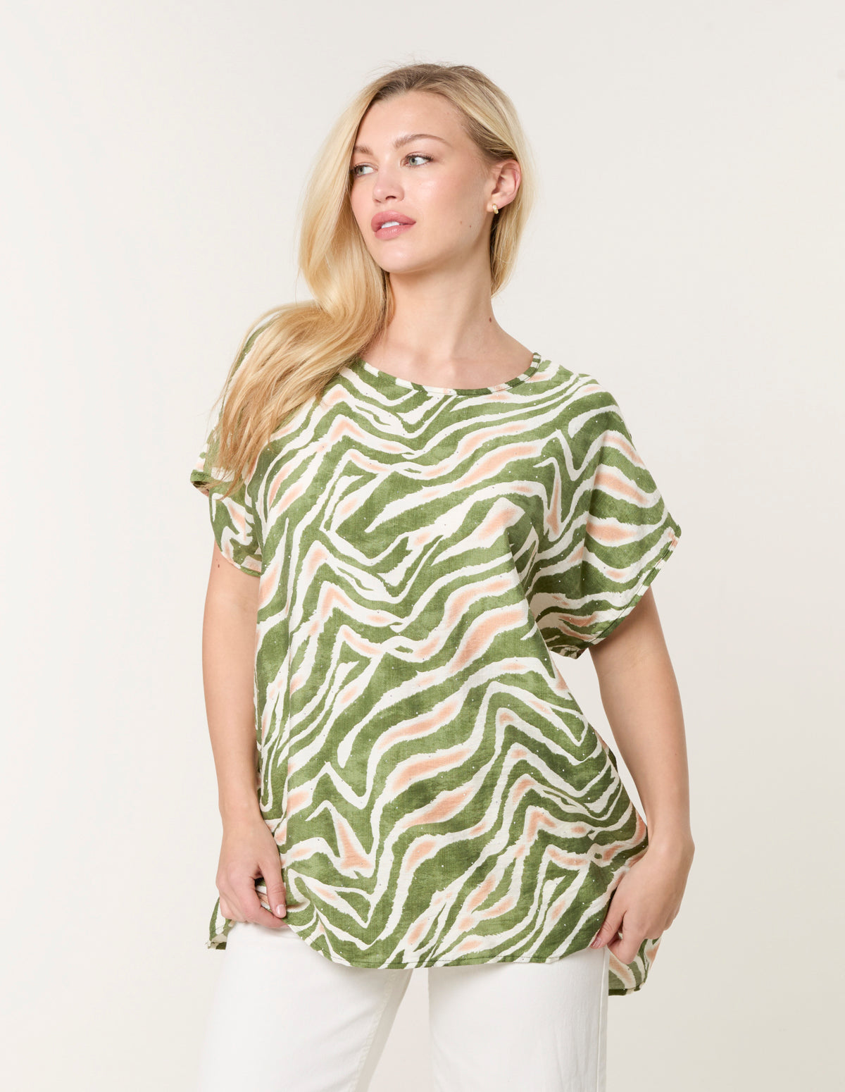 Animal Printed Diamante Detailed Top
