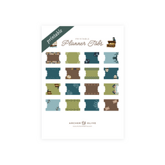 Printable Planner Tabs: Treasure Map - Archer and Olive