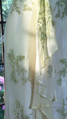 Modest Prom Dresses Mermaid Halter Green Chiffon Sleeveless Evening Outfits N3570
