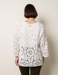 Flower Crochet Long Sleeve Top