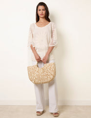 Sun Flower Lace Sleeve Blouse