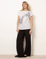 T-Shirt With Floral Embroidery
